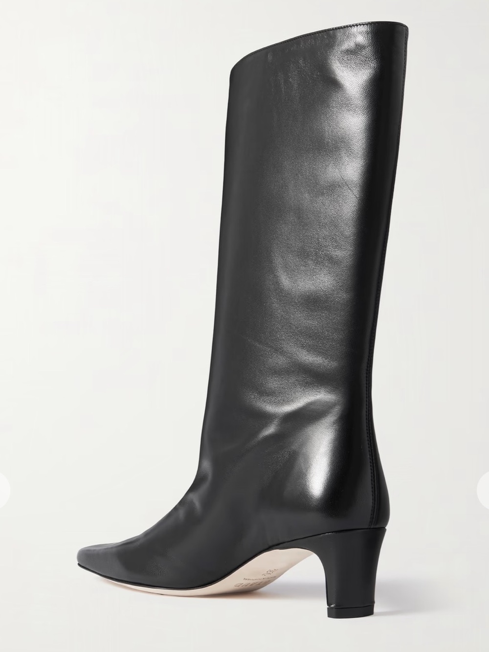 Staud Wally leather boots Mid Calf Kitten Heel in Black Leather - Picture 3 of 9